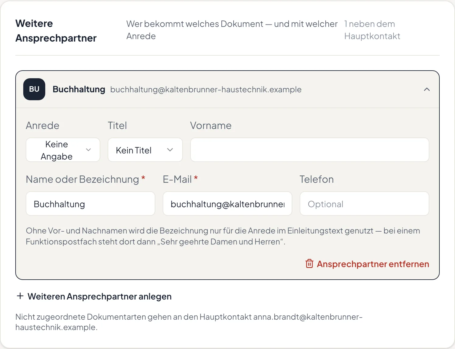 Ein weiterer Ansprechpartner für die Buchhaltung